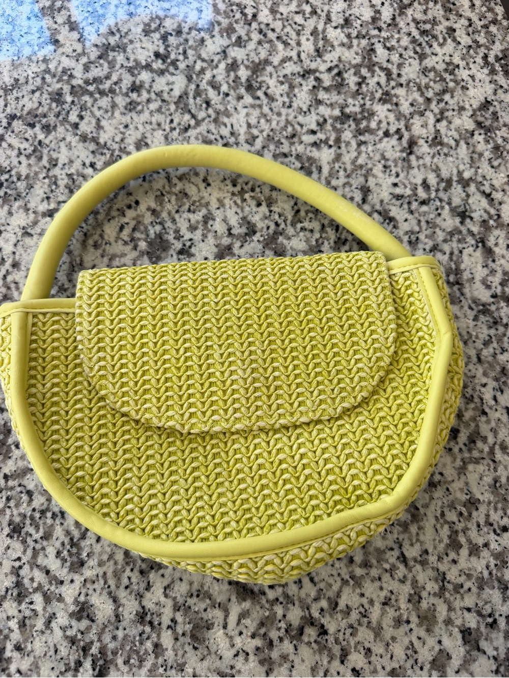 Yellow Woven Mini Handbag